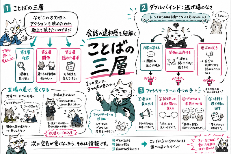 会話の違和感を紐解く「ことばの三層」